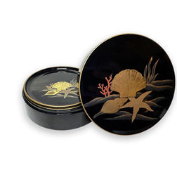 Vintage Otagiri Lacquerware Coaster Set of 6 – Seashell & Starfish